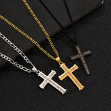 Unisex Cross Titanium Steel Pendant Necklace