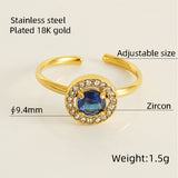 Choose your favorite Zircon Stainless Steel 18K Gold Plated Adjustable Ring