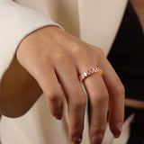 Elegant Glam Luxurious Solid Color Copper Plating Inlay Zircon 18K Gold Plated Open Rings