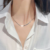 Solid Color Stainless Steel Titanium Steel Plating Silver Plated Necklace