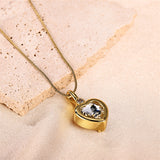 Zircon Heart Shape Stainless Steel Plating Inlay 18K Gold Plated Pendant Necklace