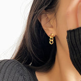 Solid Color Plating Titanium Steel 18K Gold Plated Drop Earrings