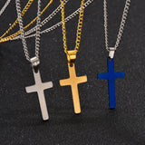 Simple Style Cross Titanium Steel Plating Pendant Necklace