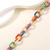 Multicolor Stainless Steel Enamel 18K Gold Plated Bracelets