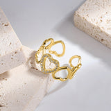 Choose your favorite Adjustable Zircon Gold Plated Open Rings