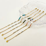 Elegant Colorful Stainless Steel Imitation Pearl Natural Stone Plating Gold Plated Bracelets