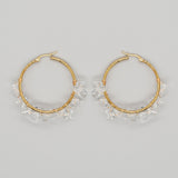 1 pair elegant streetwear geometric natural stone earrings
