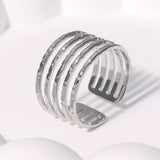 Adjustable stainless steel plating gold plated open rings