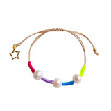 Colorful Freshwater Pearl Beaded Knitting Bracelets