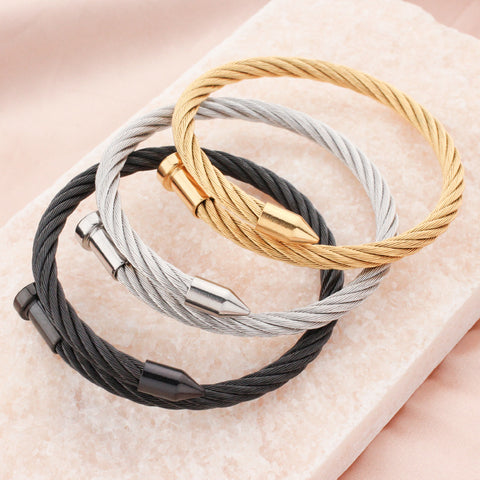 Solid Color Stainless Steel Plating Bangle