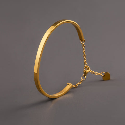 Bangle Heart Shape Stainless Steel Plating 18K Gold Plated
