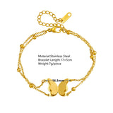 Butterfly titanium steel plating 18k gold plated bracelets