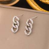 Solid Color Plating Titanium Steel 18K Gold Plated Drop Earrings