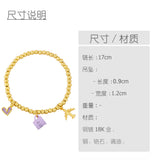 Trending bracelet cute coffee cup airplane love heart pendant bead bracelet