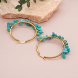 1 pair elegant streetwear geometric natural stone earrings