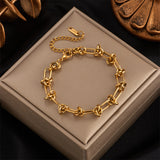 classic style solid color titanium steel plating bracelets necklace
