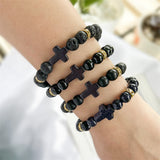 ethnic style cross natural stone beaded bracelets