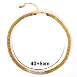 Zircon Geometric Titanium Steel 18K Gold Plated Necklace