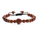 Heart ❤️ shape natural stone beaded bracelets