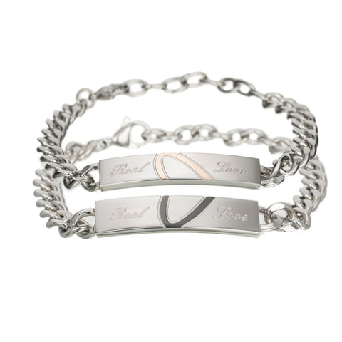 Titanium Steel Real Love Couple Bracelet