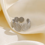 Roman Style Spiral Stainless Steel Plating 18K Gold Plated Open Rings