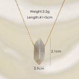 Natural Stone Stainless Steel Plating 14K Gold Plated Pendant Necklace