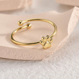 Paw 🐾 Style Adjustable Ring stainless steel plating metal 18k gold plated