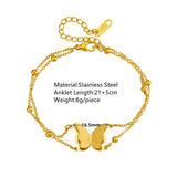 Butterfly titanium steel plating 18k gold plated bracelets