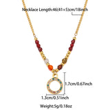 Good Luck Eye Stainless Steel Beaded Plating 18K Gold Plated Pendant Necklace