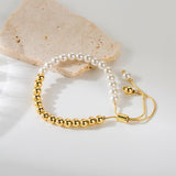 Imitation Pearl Plating 18K Gold Plated Bracelets
