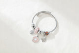 Flower Butterfly Stainless Steel Enamel Plating Inlay Zircon Silver Plated Bangle