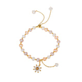 Natural pearl flower copper inlay zircon bracelets