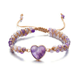Heart Shape Natural Stone Knitting Bracelets