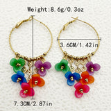 Glam flower patchwork plating stainless steel gold plated drop earrings