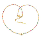 Bohemian Romantic Sweet Color Block Stainless Steel Necklace