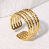 Adjustable stainless steel plating gold plated open rings