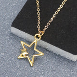 simple style star alloy plating gold plated women's pendant necklace