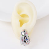 Zircon Water Droplets Artificial Gemstones Crystal 18K Gold Plated White Gold Plated Ear Studs