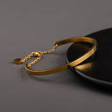 Bangle Heart Shape Stainless Steel Plating 18K Gold Plated