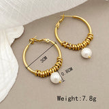 Drop Earrings Solid Color Stainless Steel 14K Gold Plated